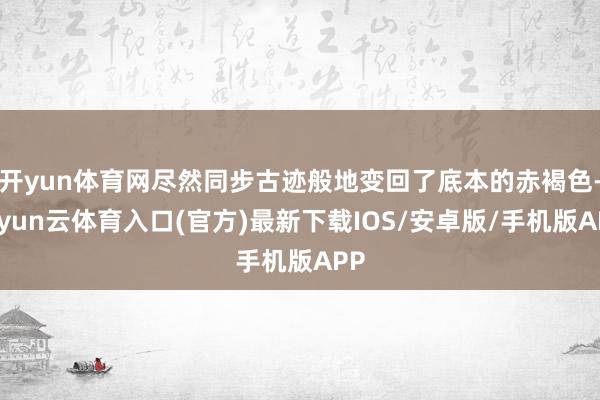 开yun体育网尽然同步古迹般地变回了底本的赤褐色-开yun云体育入口(官方)最新下载IOS/安卓版/手机版APP